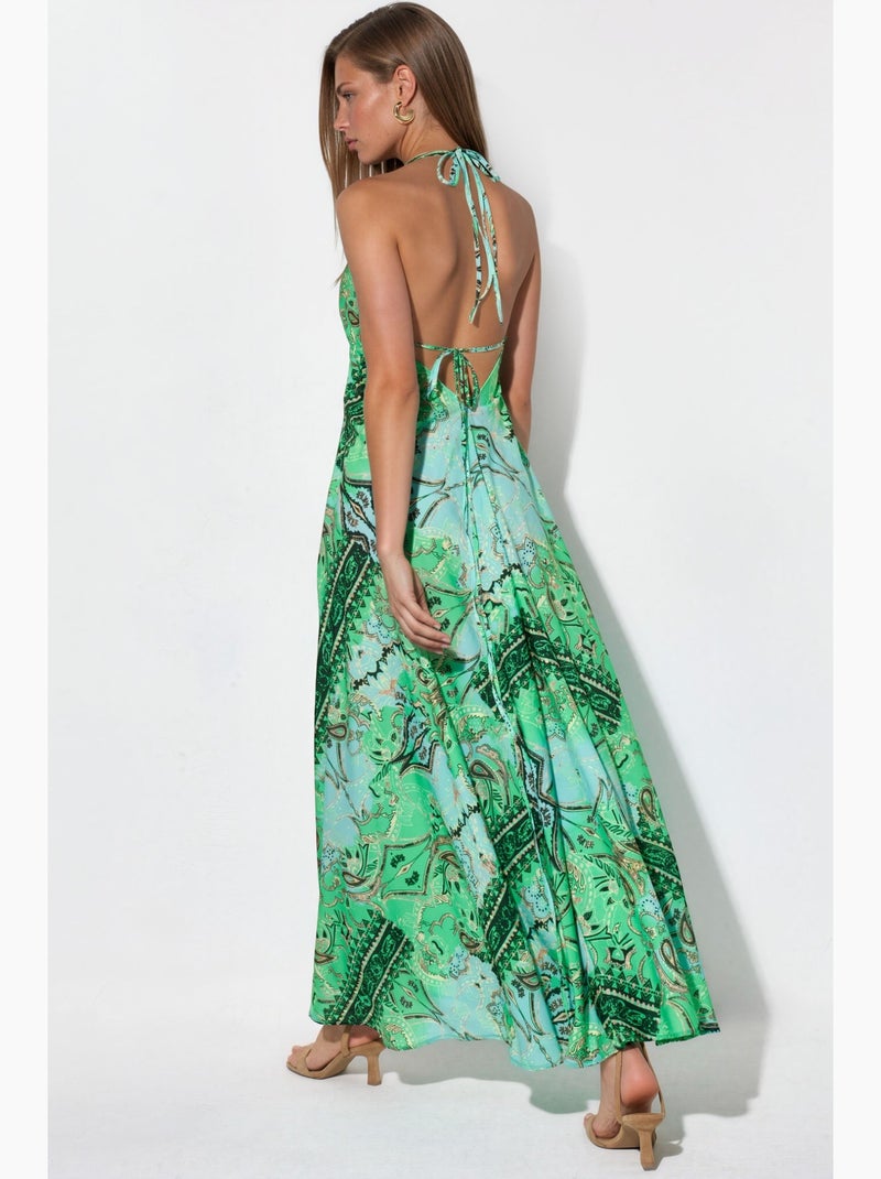 Abito maxi boho con motivo etnico hiccup Verde anice - Kiabi