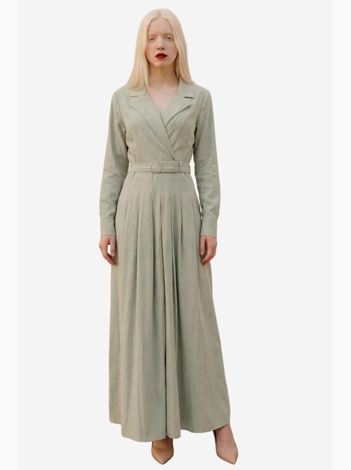 Abito maxi con cintura e maniche lunghe my fashion - Kiabi
