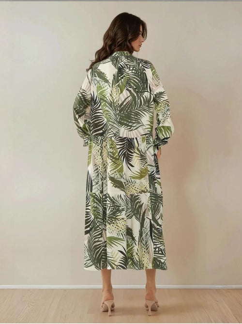Abito maxi con colletto a camicia e motivo floreale hiccup - Kiabi Abito maxi con colletto a camicia e motivo floreale hiccup - Kiabi