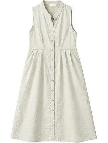 Abito maxi con colletto tippet e bottoni mixray