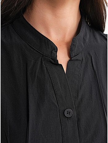 Abito maxi con colletto tippet e bottoni mixray