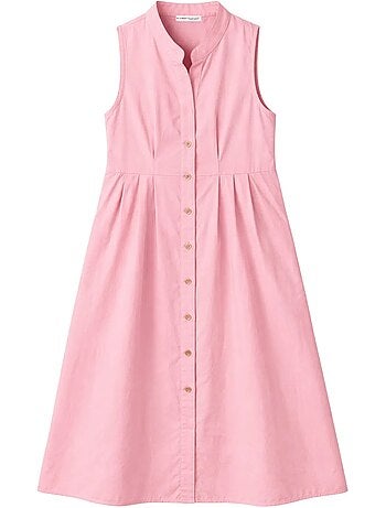 Abito maxi con colletto tippet e bottoni mixray