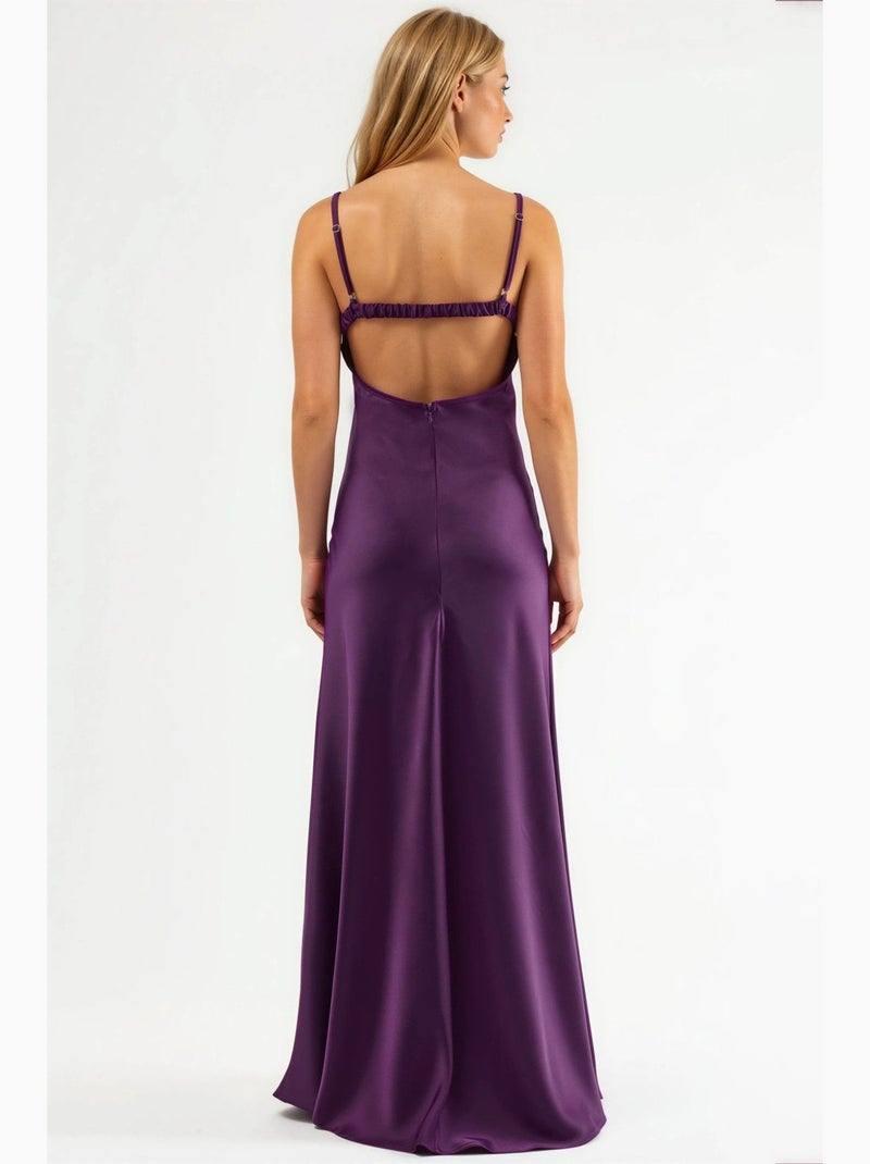 Abito maxi con cut-out e dettagli hiccup Malva - Kiabi