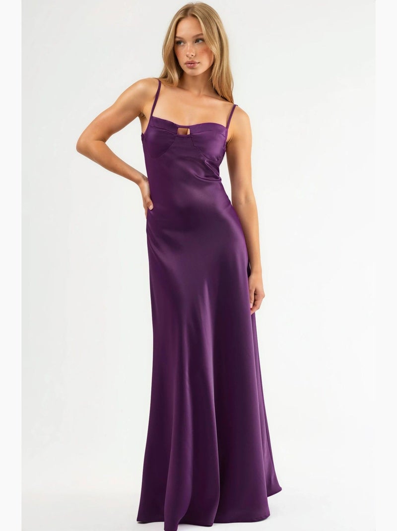 Abito maxi con cut-out e dettagli hiccup Malva - Kiabi