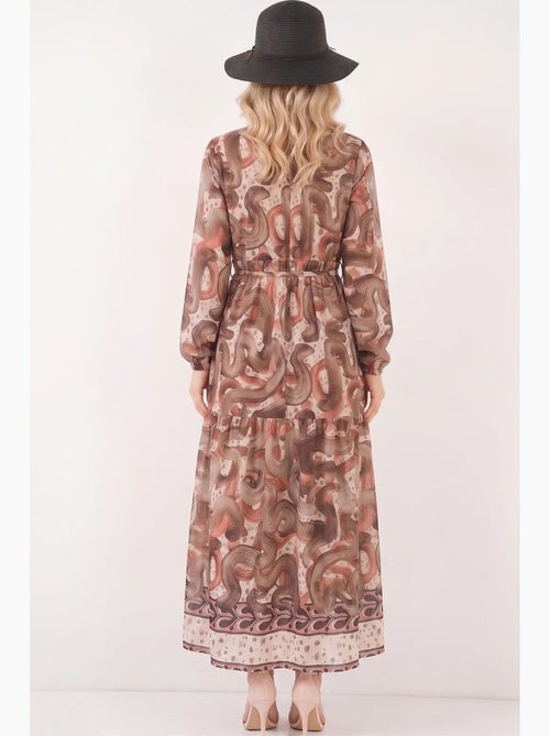 Abito maxi con girocollo, bottoni e fascia in vita bdart - Kiabi Abito maxi con girocollo, bottoni e fascia in vita bdart - Kiabi