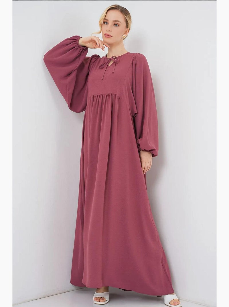 Abito maxi con motivo testurizzato e fiocco bdart Rosa antico - Kiabi
