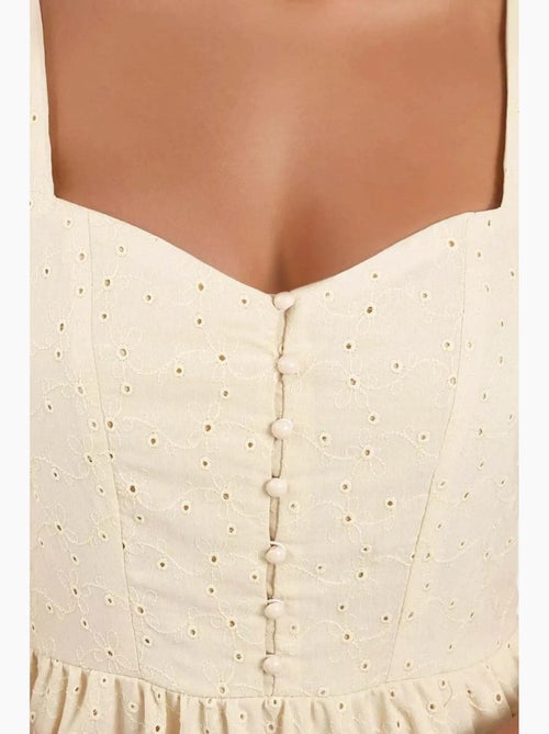 Abito maxi con scollo a cuore ricamato hiccup - Kiabi