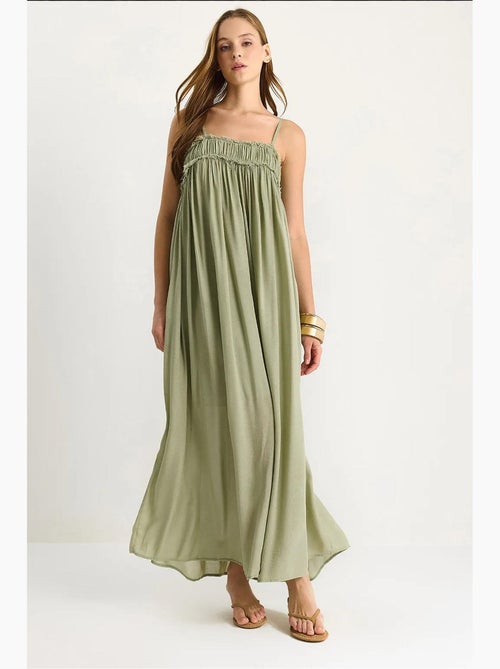 Abito maxi con scollo quadrato ricamato lucci - Kiabi