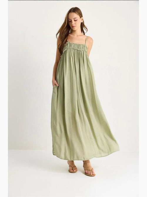 Abito maxi con scollo quadrato ricamato lucci - Kiabi