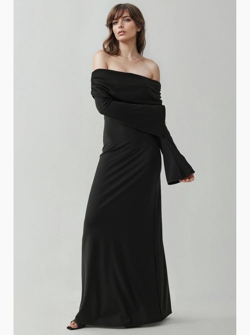 Abito maxi con spalle scoperte e spacco hiccup - Kiabi Abito maxi con spalle scoperte e spacco hiccup - Kiabi