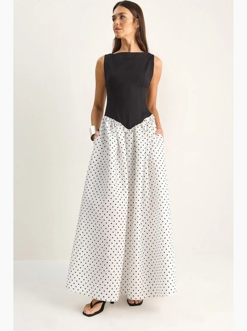 Abito maxi da donna a pois con tasca lucci - Kiabi Abito maxi da donna a pois con tasca lucci - Kiabi