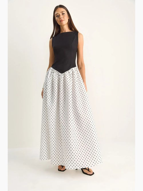 Abito maxi da donna a pois con tasca lucci - Kiabi Abito maxi da donna a pois con tasca lucci - Kiabi