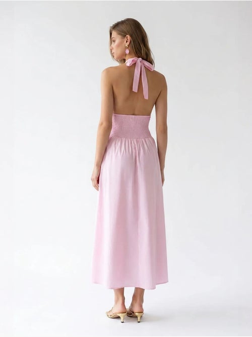 Abito maxi da donna con scollo all’americana in popeline di cotone mixray - Kiabi Abito maxi da donna con scollo all’americana in popeline di cotone mixray - Kiabi