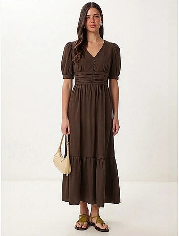 Abito maxi da donna in popeline misto cotone istanbul