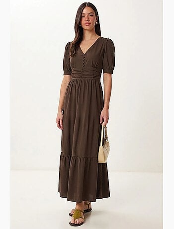 Abito maxi da donna in popeline misto cotone istanbul