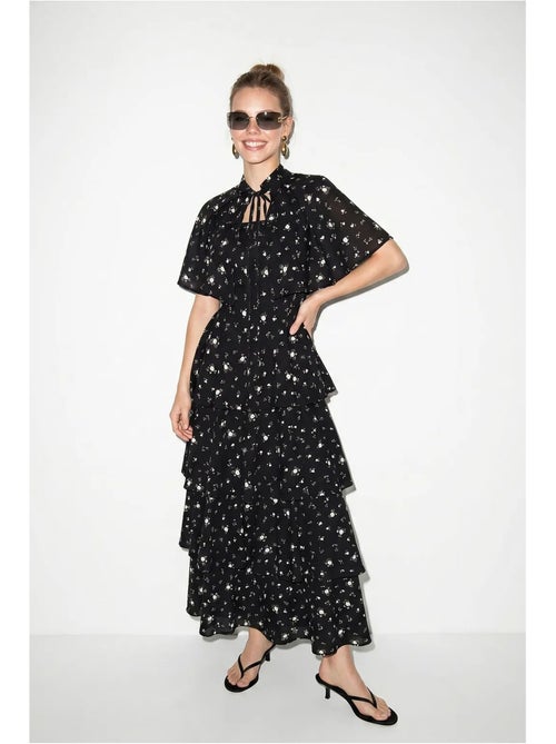 Abito maxi in chiffon floreale lucci - Kiabi Abito maxi in chiffon floreale lucci - Kiabi