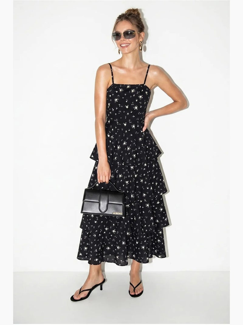 Abito maxi in chiffon floreale lucci Nero - Kiabi