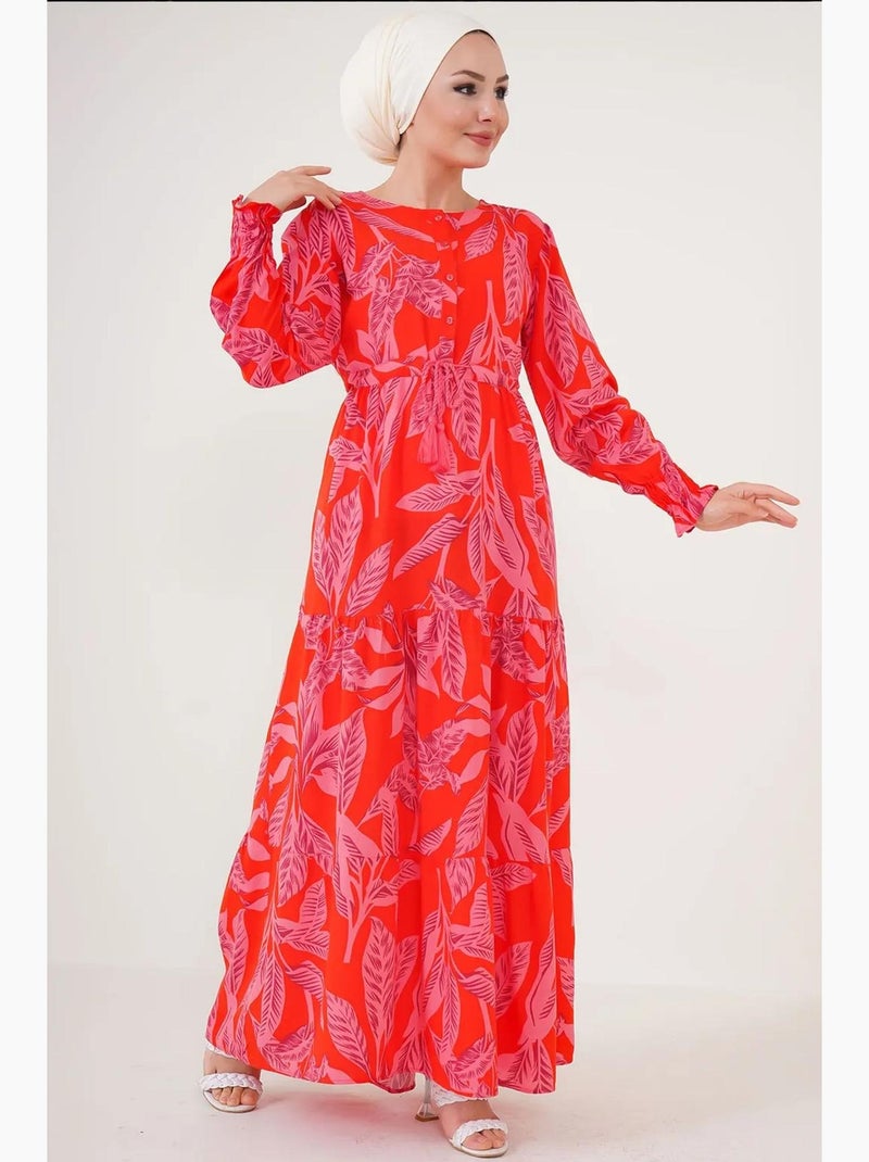 Abito maxi in crepe di viscosa floreale bdart Rosso - Kiabi