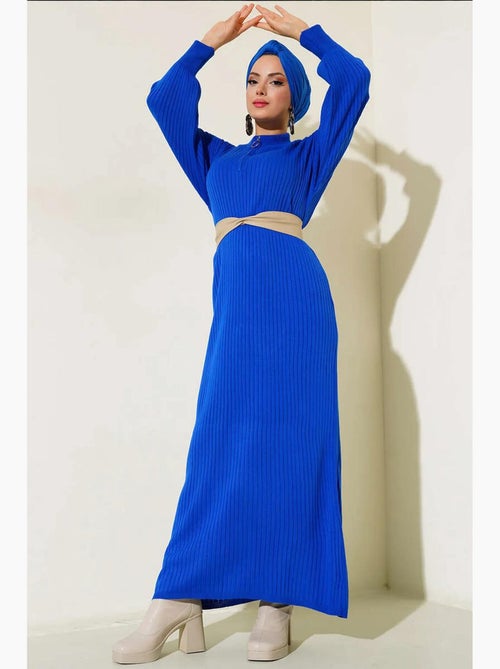 Abito maxi in maglia a coste con dolcevita bdart - Kiabi