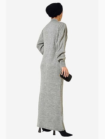 Abito maxi in maglia a coste con dolcevita bdart