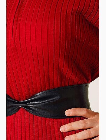 Abito maxi in maglia a coste con dolcevita bdart