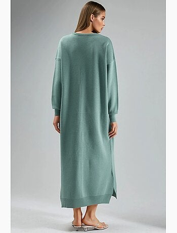 Abito maxi in maglia a coste con girocollo my fashion