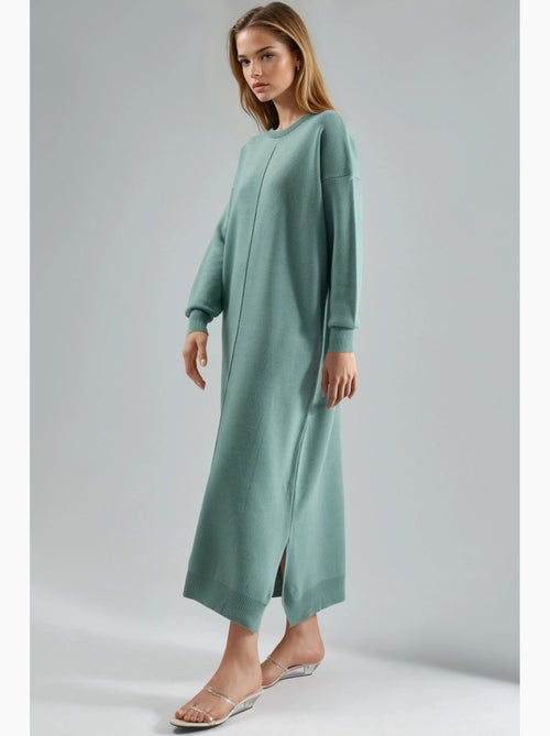 Abito maxi in maglia a coste con girocollo my fashion - Kiabi