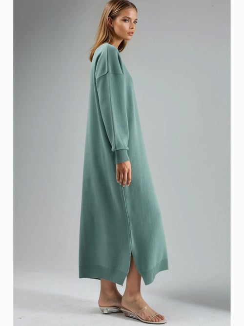 Abito maxi in maglia a coste con girocollo my fashion - Kiabi