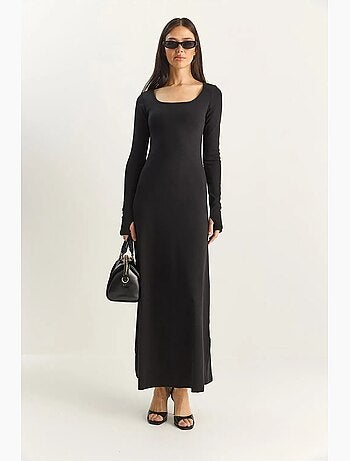 Abito maxi in maglia a linea a lucci