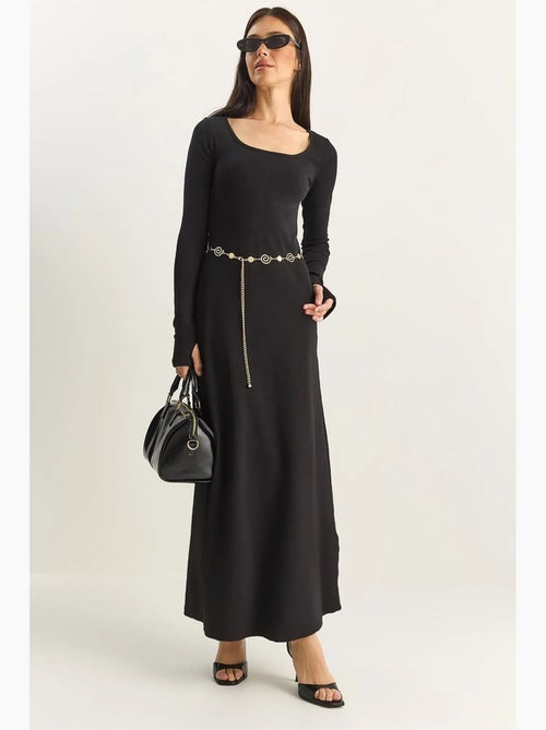 Abito maxi in maglia a linea a lucci - Kiabi Abito maxi in maglia a linea a lucci - Kiabi