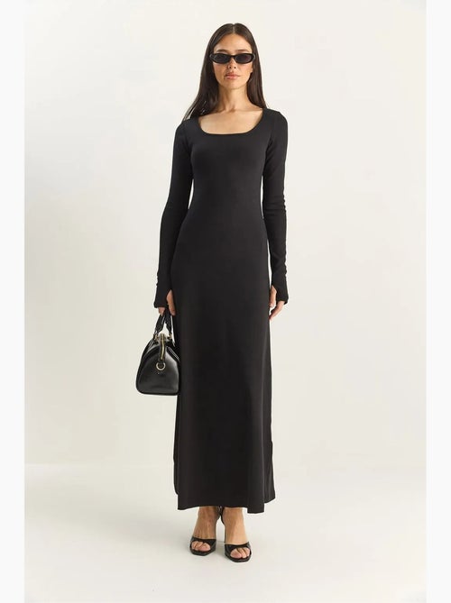 Abito maxi in maglia a linea a lucci - Kiabi Abito maxi in maglia a linea a lucci - Kiabi