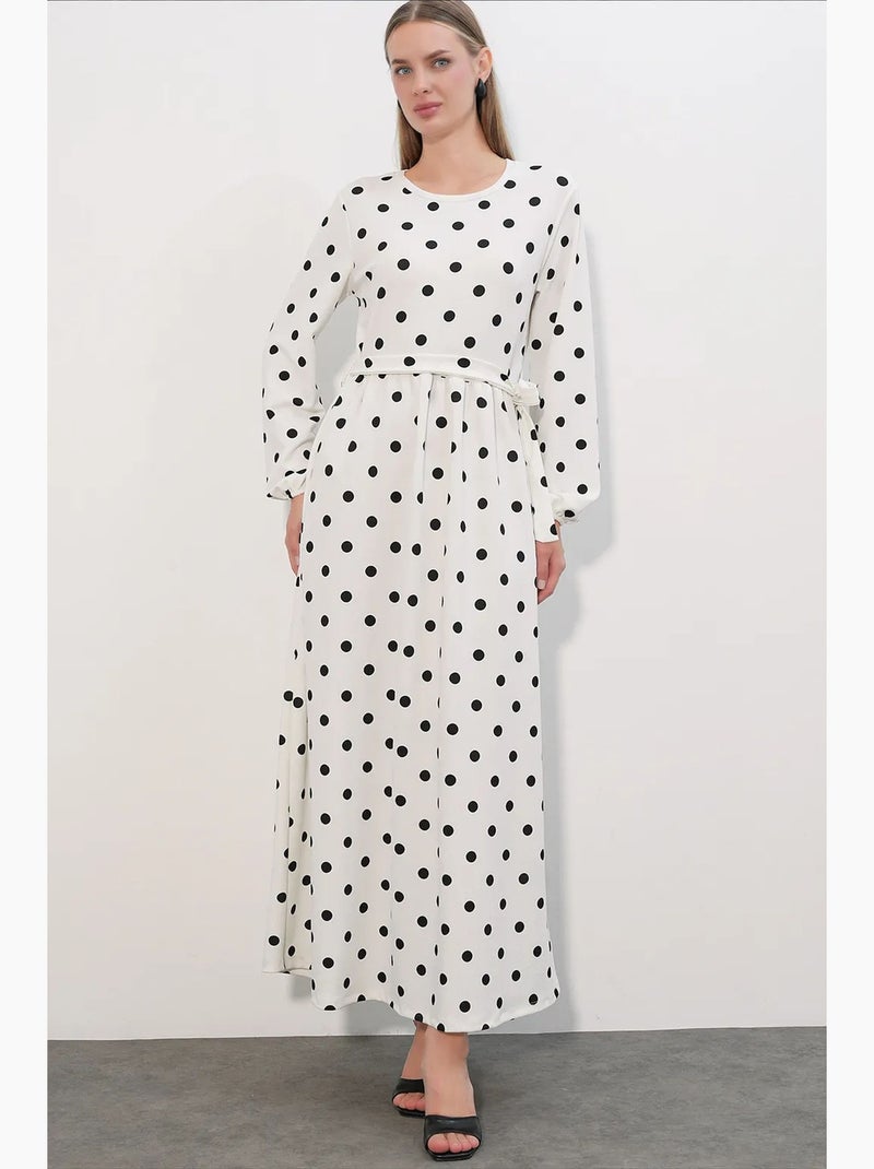 Abito maxi in maglia floreale con dettaglio fiocco bdart Bianco sporco - Kiabi