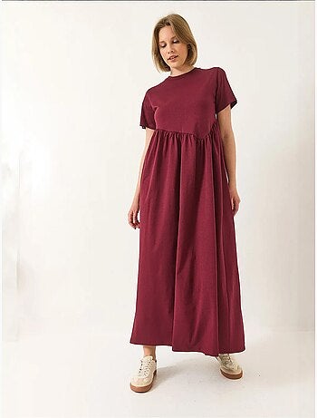 Abito maxi in maglia morbida con girocollo lucci