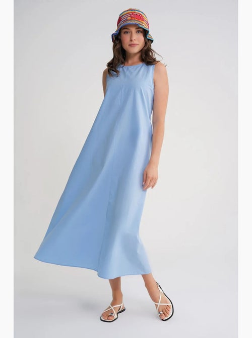 Abito maxi in popeline con tasche mixray - Kiabi Abito maxi in popeline con tasche mixray - Kiabi