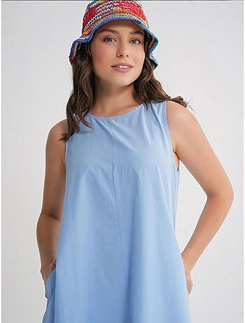 Abito maxi in popeline con tasche mixray