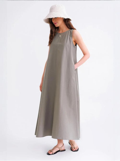 Abito maxi in popeline con tasche mixray - Kiabi Abito maxi in popeline con tasche mixray - Kiabi