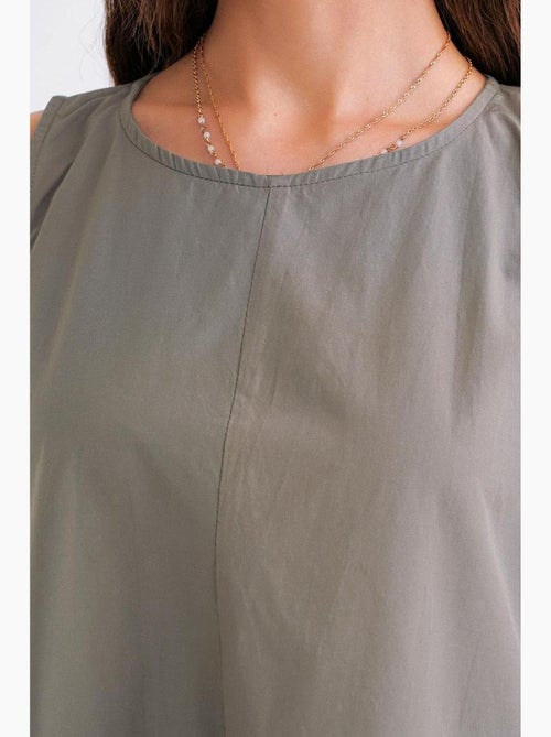 Abito maxi in popeline con tasche mixray - Kiabi Abito maxi in popeline con tasche mixray - Kiabi