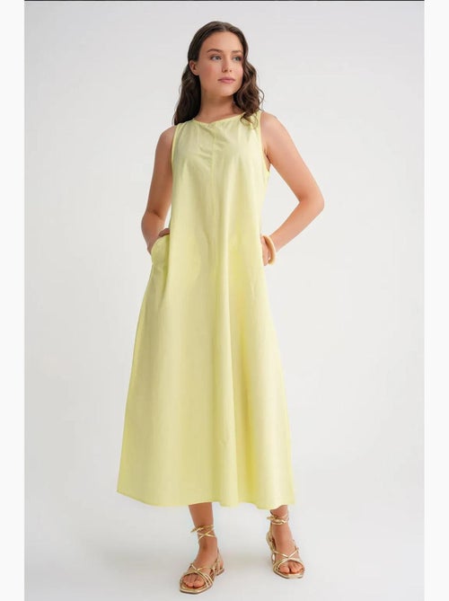 Abito maxi in popeline con tasche mixray - Kiabi Abito maxi in popeline con tasche mixray - Kiabi