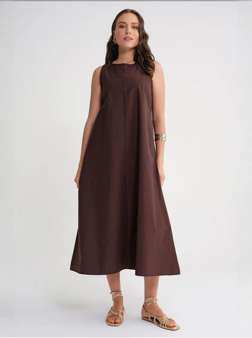 Abito maxi in popeline con tasche mixray - Kiabi Abito maxi in popeline con tasche mixray - Kiabi