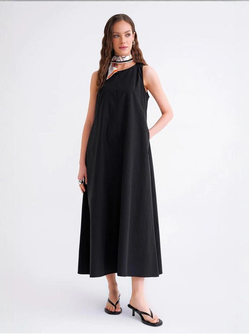 Abito maxi in popeline con tasche mixray - Kiabi