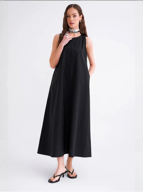 Abito maxi in popeline con tasche mixray - Kiabi