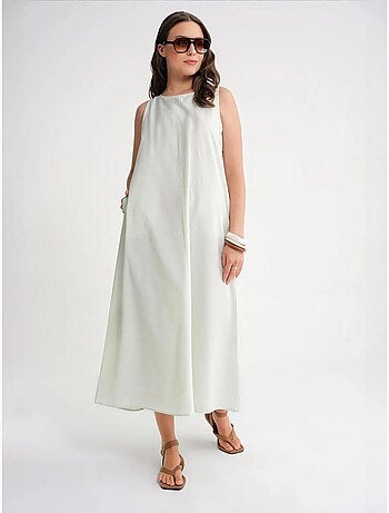 Abito maxi in popeline con tasche mixray