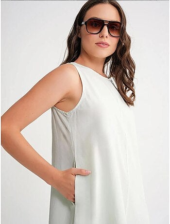 Abito maxi in popeline con tasche mixray