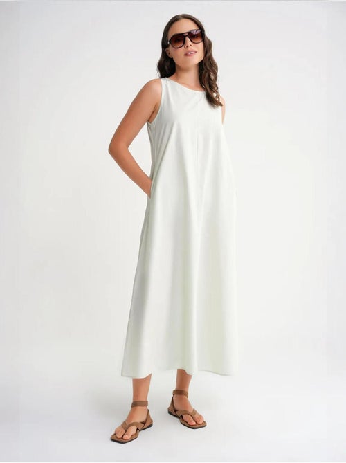 Abito maxi in popeline con tasche mixray - Kiabi Abito maxi in popeline con tasche mixray - Kiabi