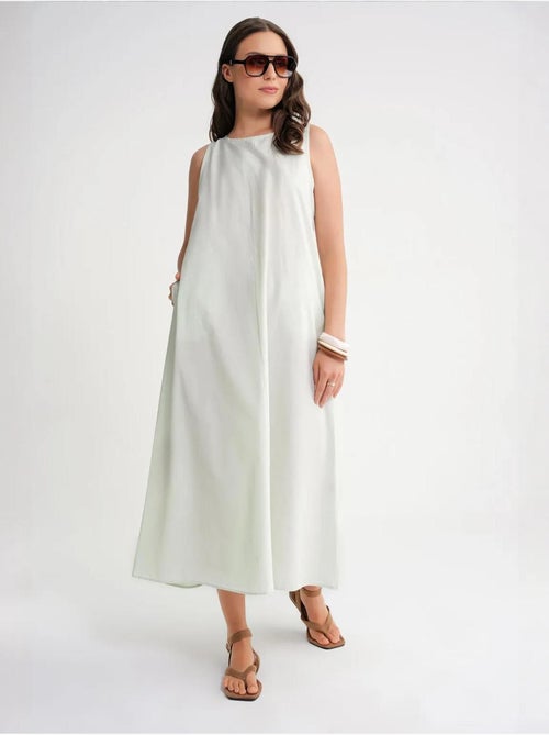 Abito maxi in popeline con tasche mixray - Kiabi Abito maxi in popeline con tasche mixray - Kiabi
