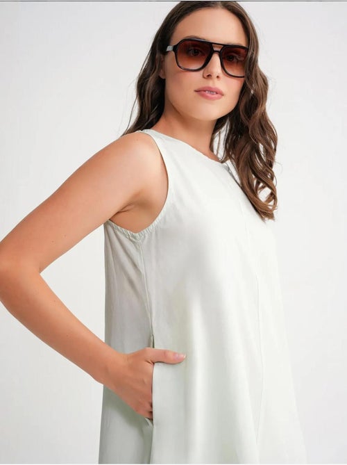 Abito maxi in popeline con tasche mixray - Kiabi Abito maxi in popeline con tasche mixray - Kiabi