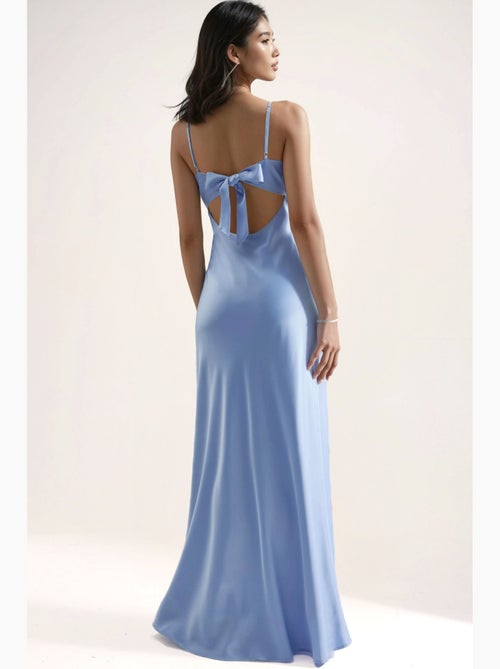 Abito maxi in raso con dettaglio cut-out e allacciatura frontale hiccup - Kiabi