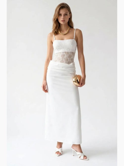 Abito maxi in raso senza maniche con scollo quadrato mixray - Kiabi