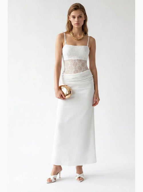 Abito maxi in raso senza maniche con scollo quadrato mixray - Kiabi