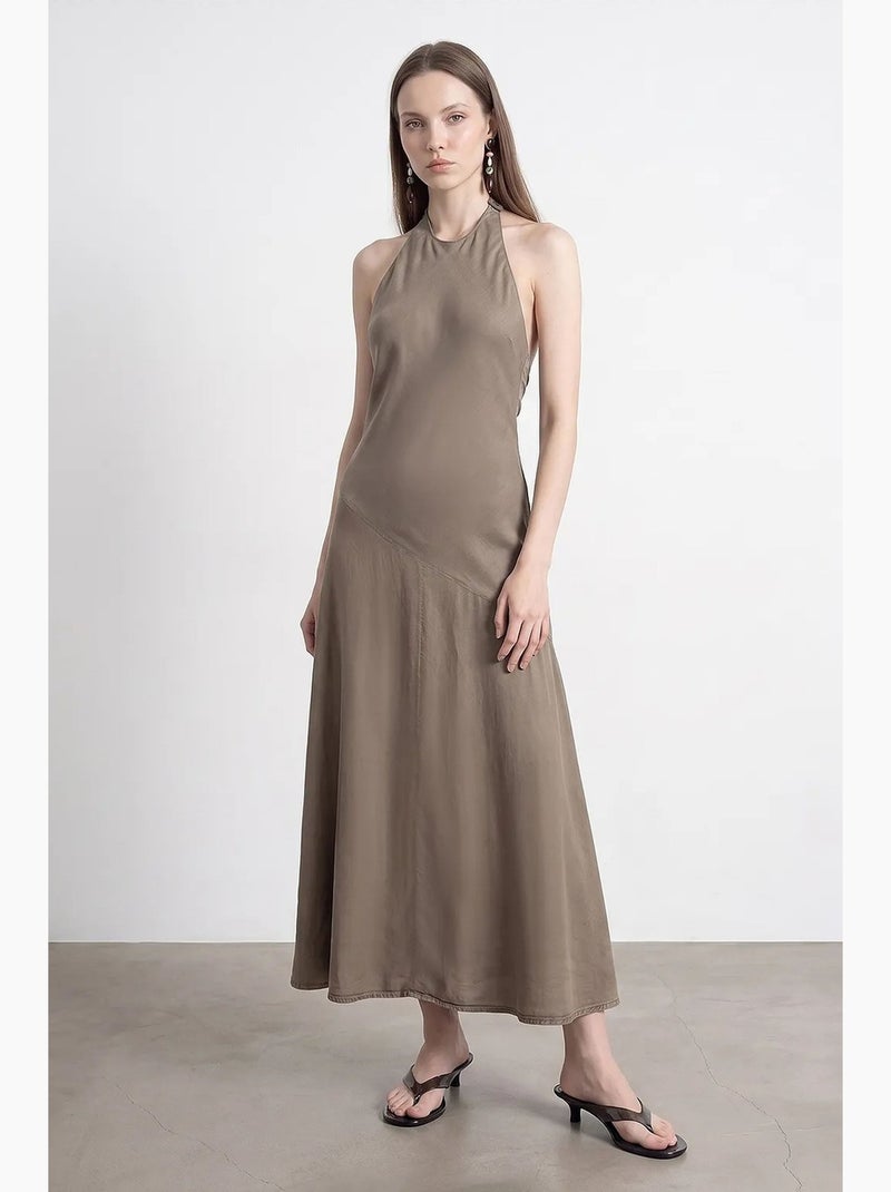 Abito maxi in tencel con scollo all'americana dilvin Cachi - Kiabi